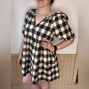 The GREAT Ravine Dress Size 3 (L ) Midi Plaid Print 100% Cotton Cottagecore